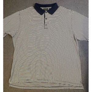 Bobby Jones Collection Men's Golf Polo Shirt Size XL NAVY‎ BLUE/WHITE Stripes
